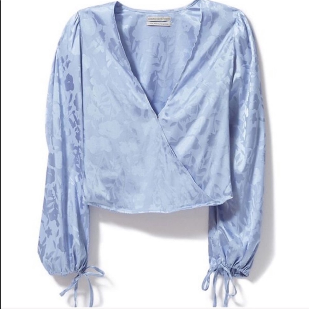 Urban Outfitters Balloon Sleeve Silk Floral Top
